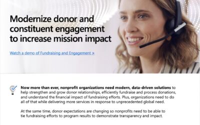 Improve mission impact by modernizing donor and constituent engagement.