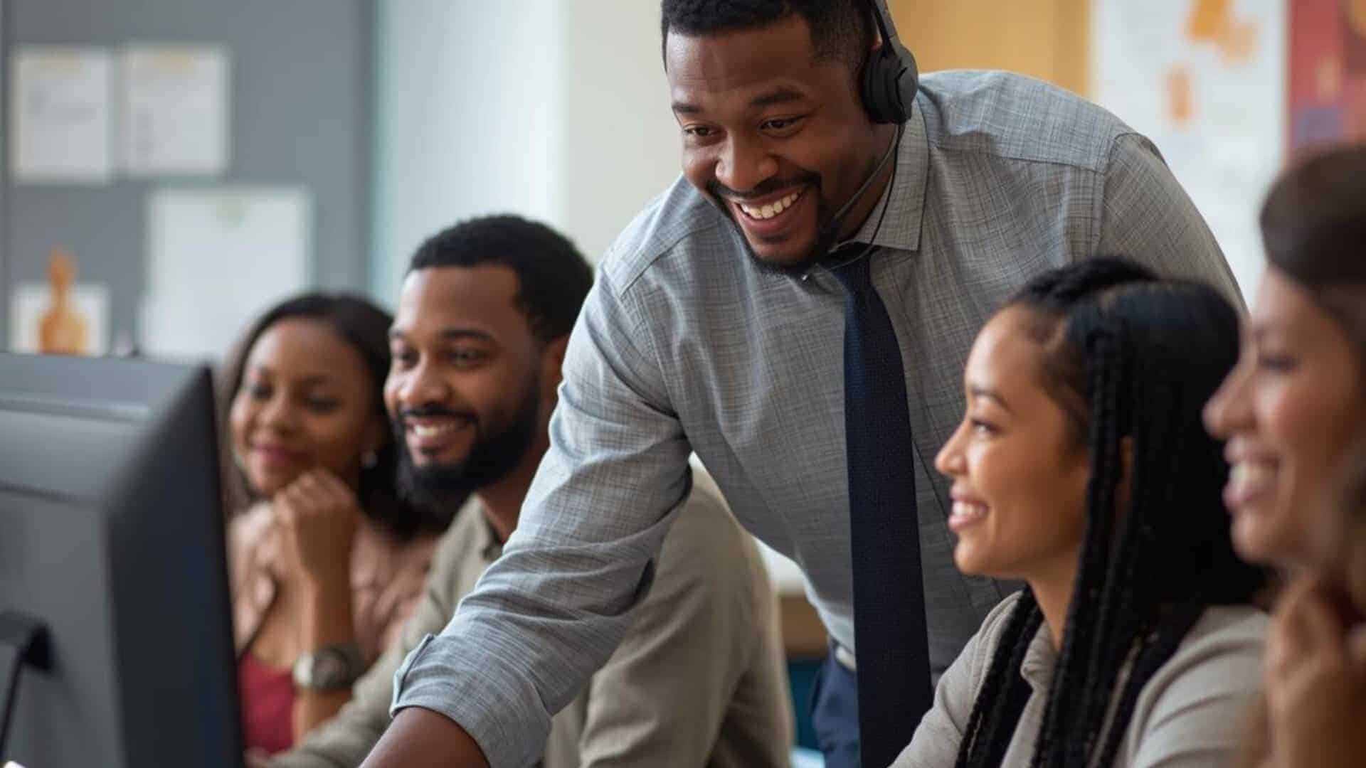 IT support helping education nonprofit team