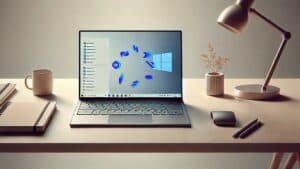 Windows laptop on a desk display Digital Agent Apps