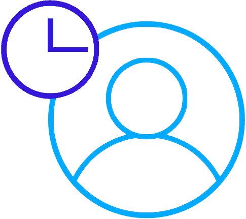 Icon Clock symbol & Person symbol